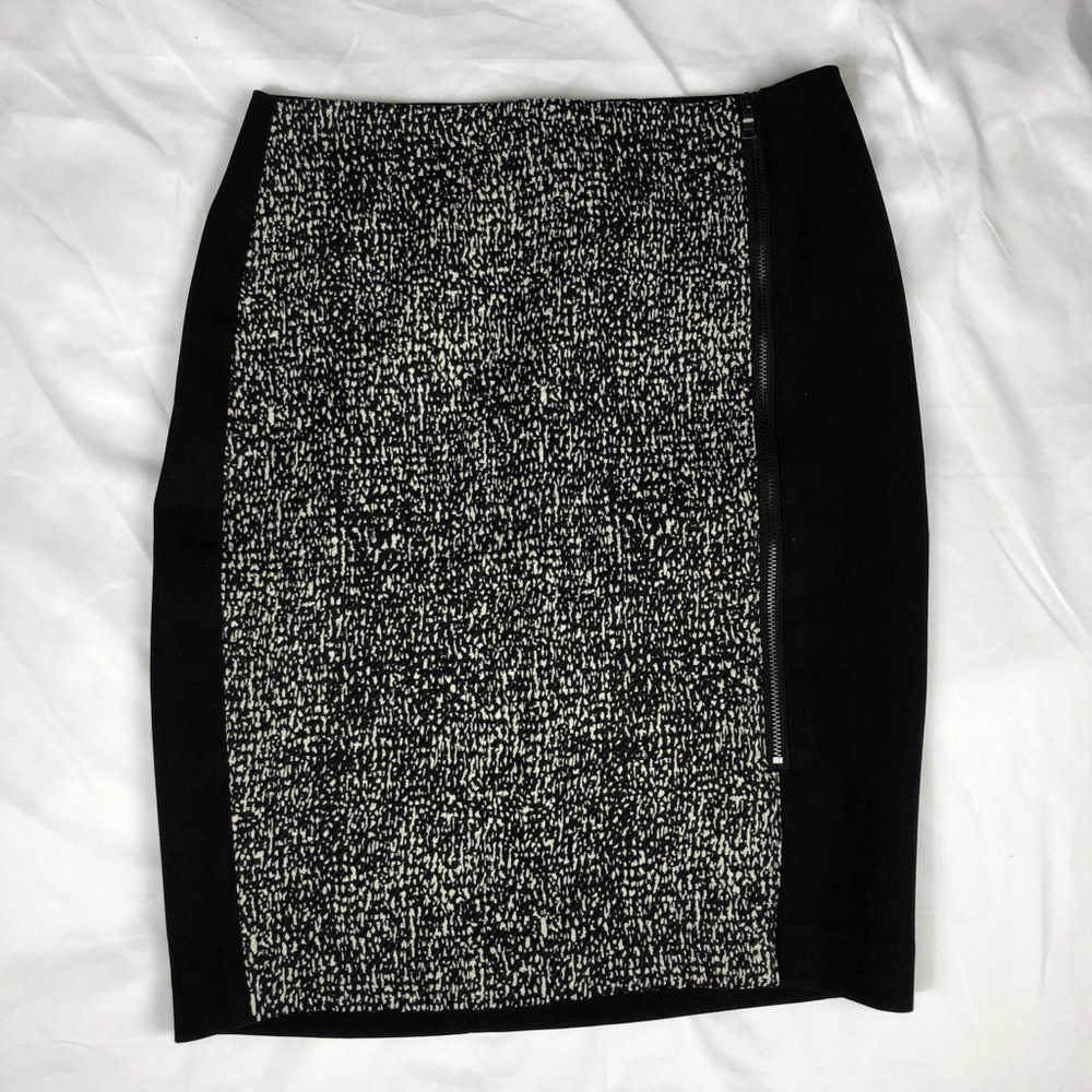 Ann Taylor Black High-Waisted Pencil Wool Skirt